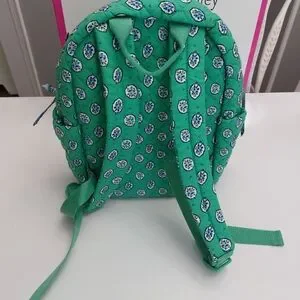 NWT  Vera Bradley Cotton Small Backpack Garden Green Leaf MSRP $85 NEW Vera Bradley GARDEN GREEN LEAF Campus Backpack School  main image 2